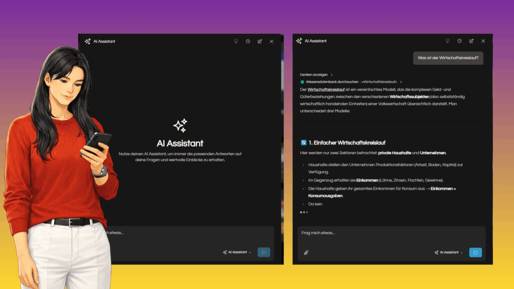 AI Assistent 1.0 - Chat-Oberfläche der MyDigiAcademy Lernplattform