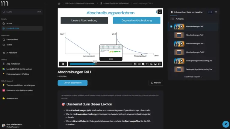 Lernvideo mit Textlektion – Erklärgrafiken und Zusammenfassung zum Nachlesen