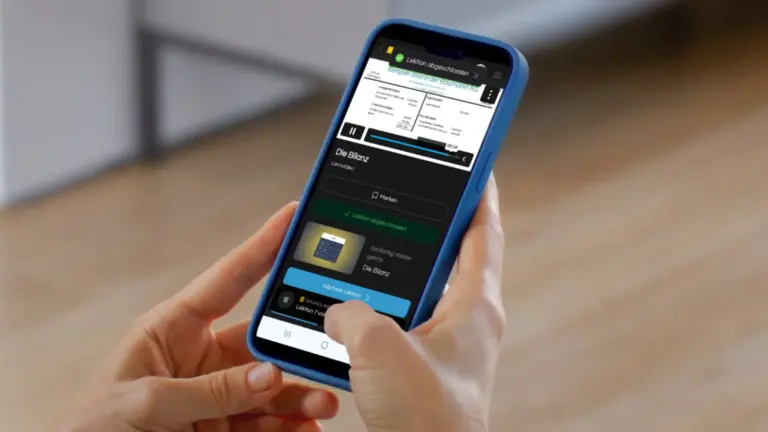Wissenscheck nach jeder Lektion – direkt am Smartphone