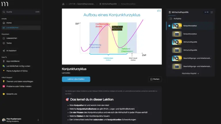 Lernvideo mit Textlektion – Erklärgrafiken und Zusammenfassung zum Nachlesen