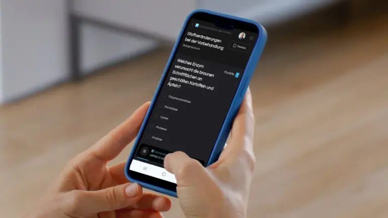 Wissenscheck nach jeder Lektion – direkt am Smartphone