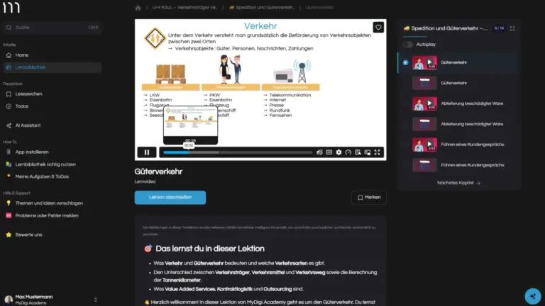 Lernvideo mit Textlektion – Erklärgrafiken und Zusammenfassung zum Nachlesen