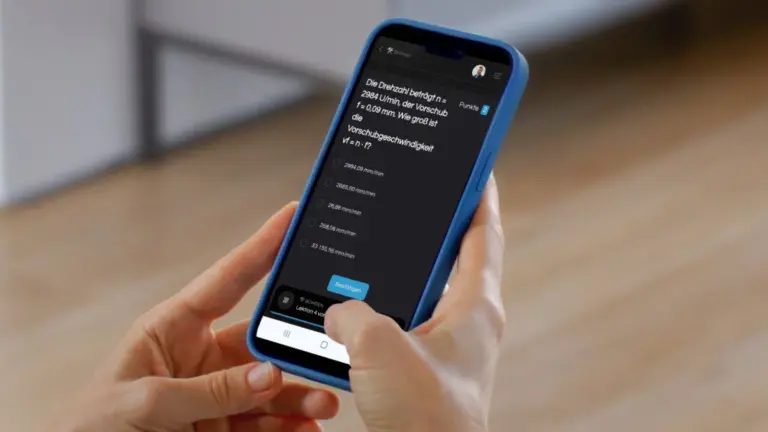 Wissenscheck nach jeder Lektion – direkt am Smartphone