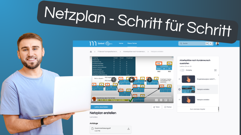 Netzplan erstellen einfach erklärt für Azubis