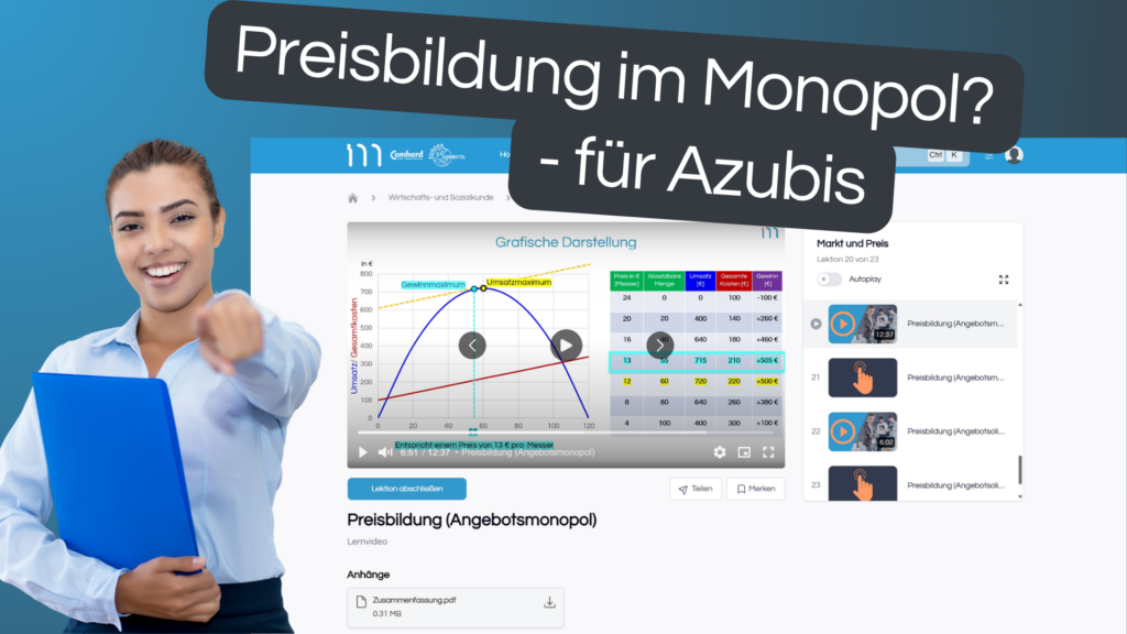 Preisbildung im Monopol einfach erklärt für Azubis