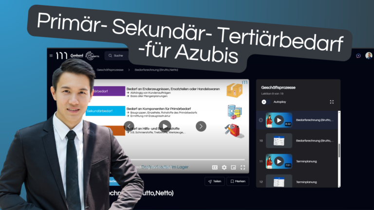 Primärbedarf, Sekundärbedarf und Tertiärbedarf einfach erklärt für Azubis