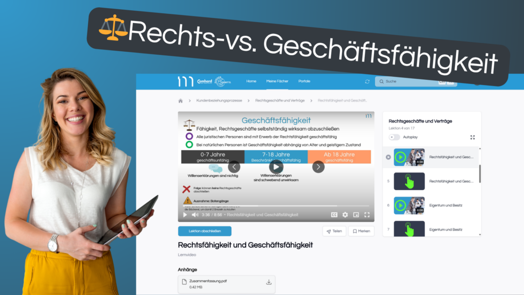 Rechtsfähigkeit und Geschäftsfähigkeit einfach erklärt für Azubis